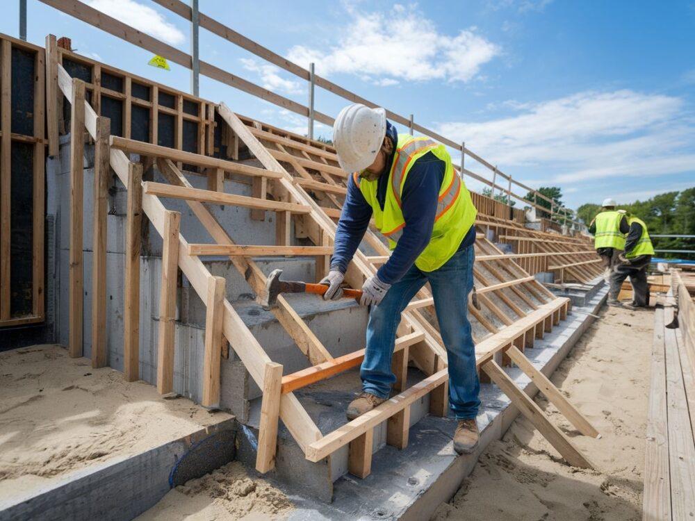 budowa formy pod schody betonowe