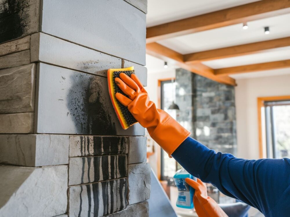 czysta ściana po czyszczeniu