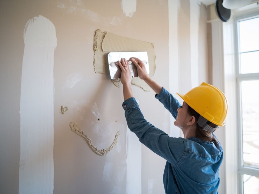 gładka ściana po szpachlowaniu