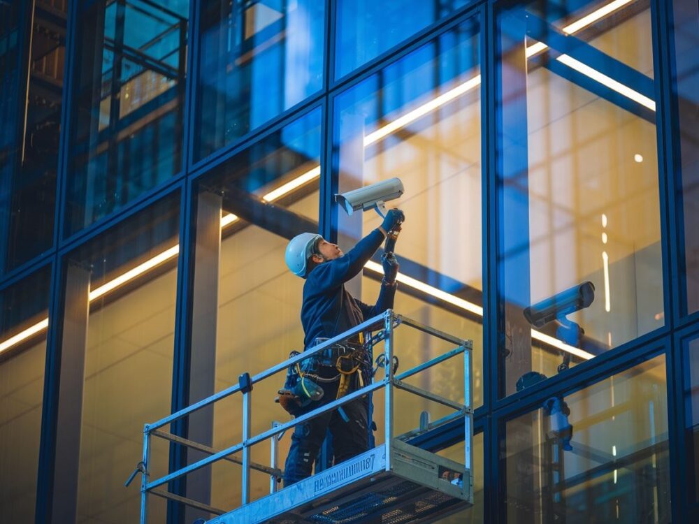 kamera na ścianie budynku