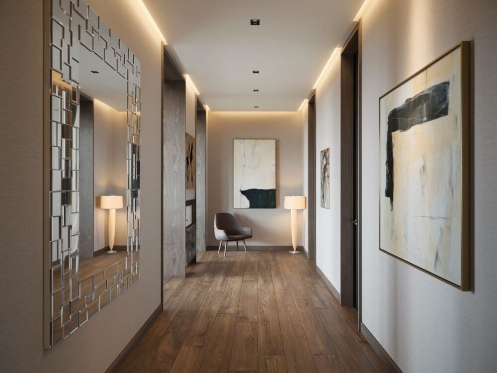 minimalistyczny wystrój korytarza