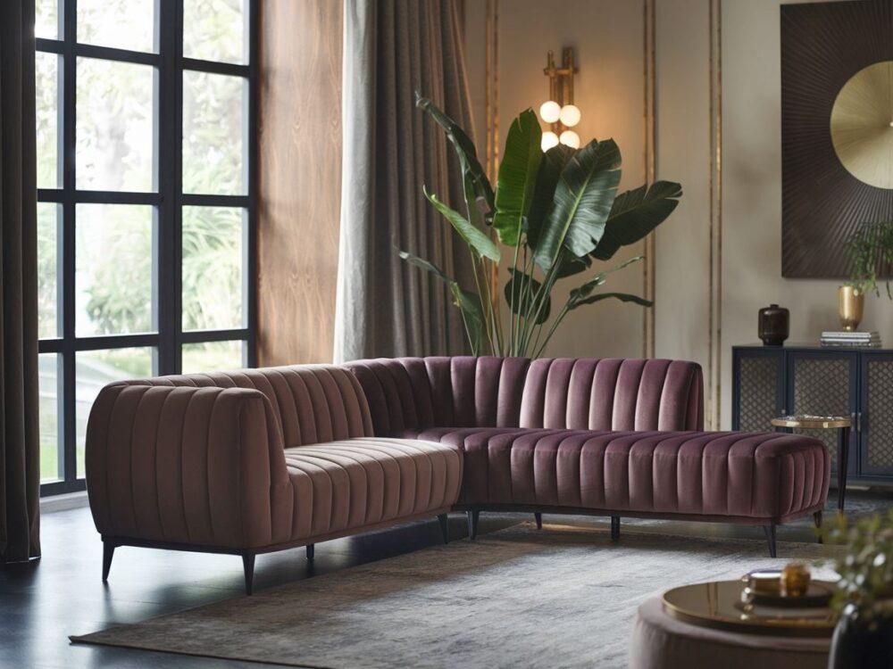narożnik velvet w salonie