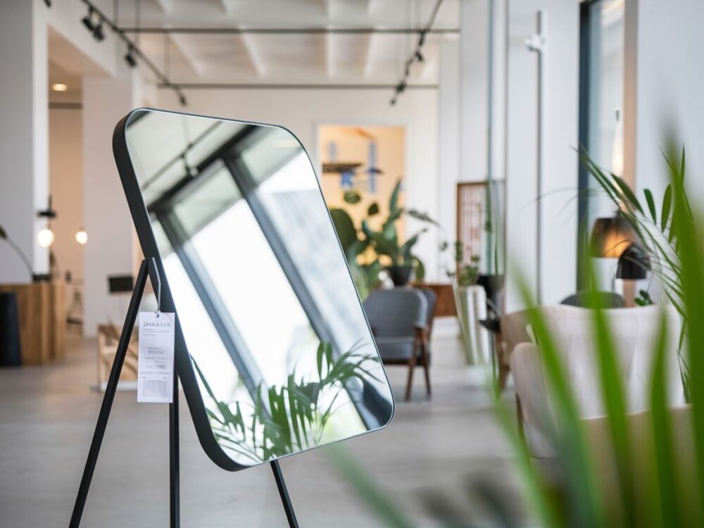 nowoczesne wnętrze z lustrem