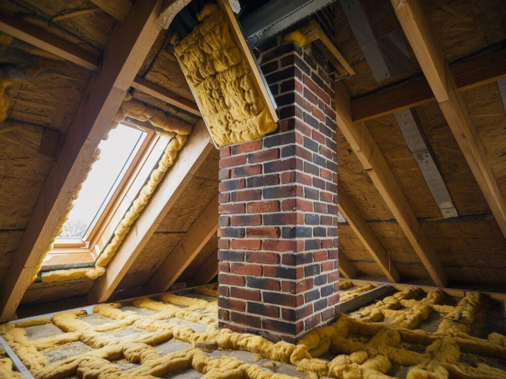 ocieplanie komina na strychu
