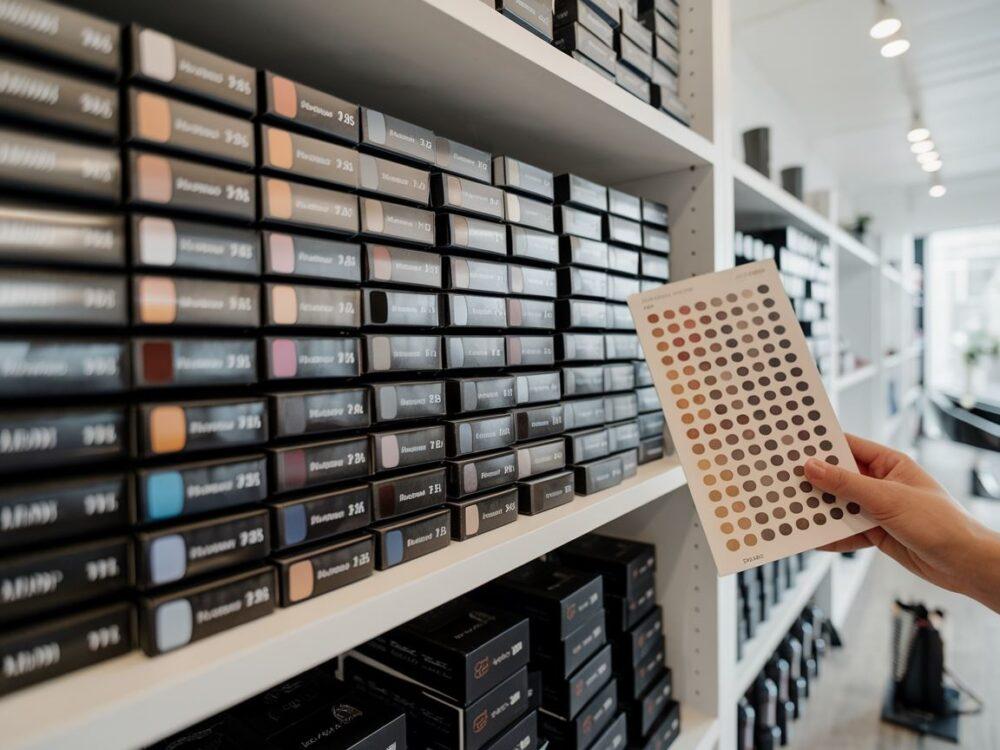 próbki kolorów włosów