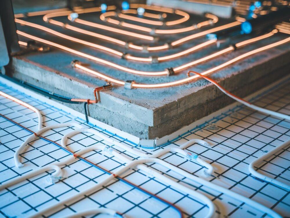 przekrój wylewki z ogrzewaniem podłogowym