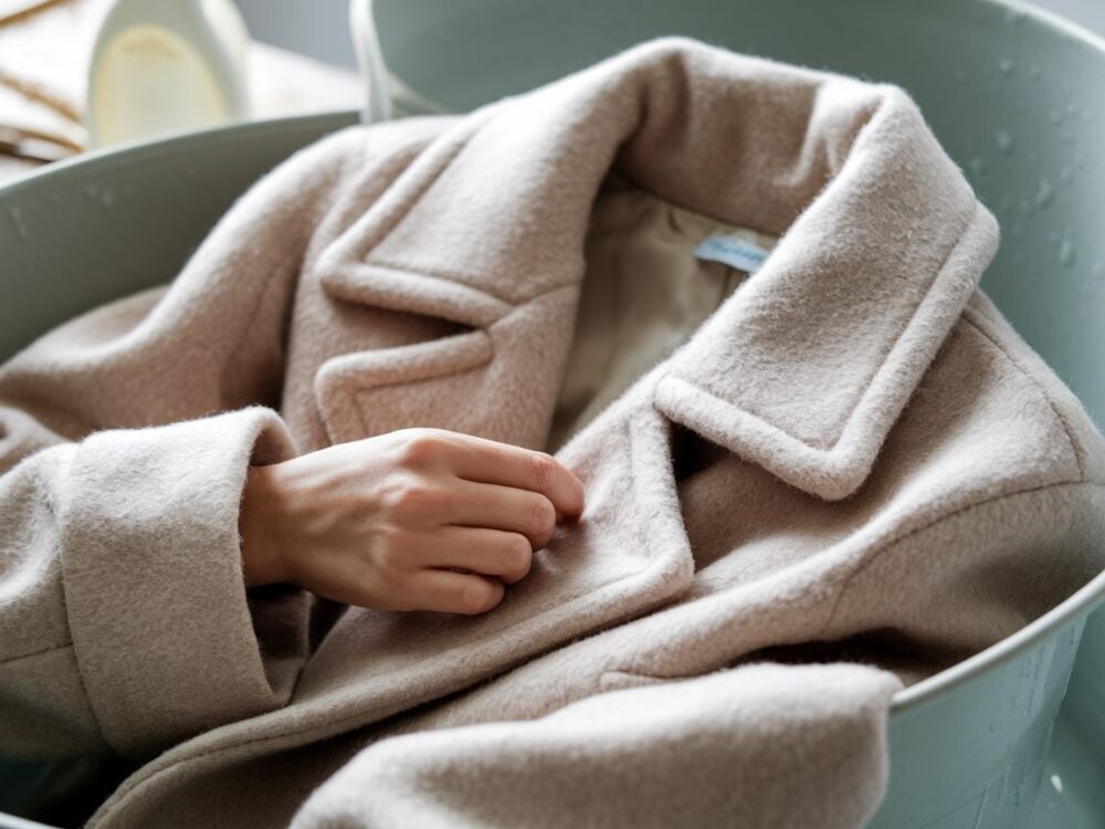 ręczne pranie płaszcza