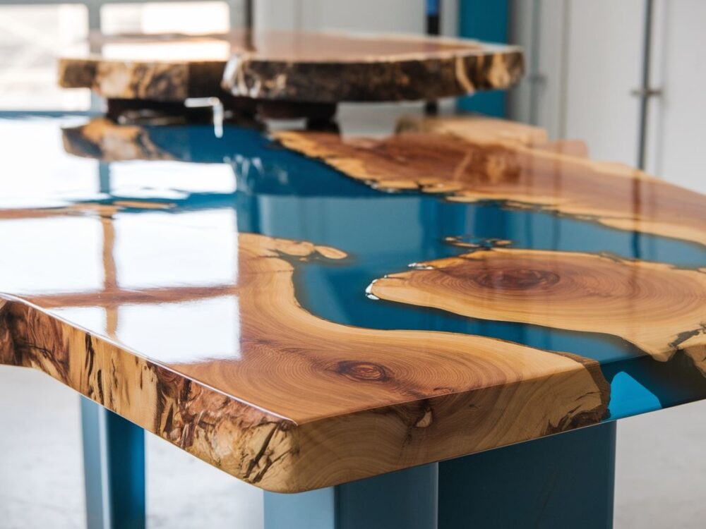 stolik z żywicy epoksydowej