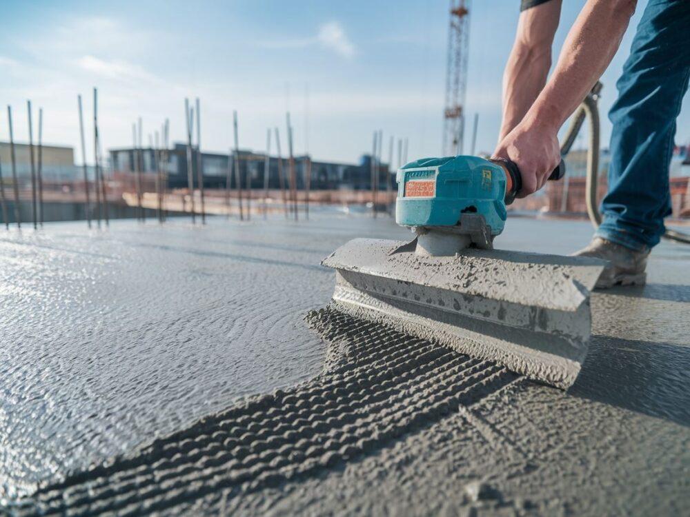 świeży beton na budowie