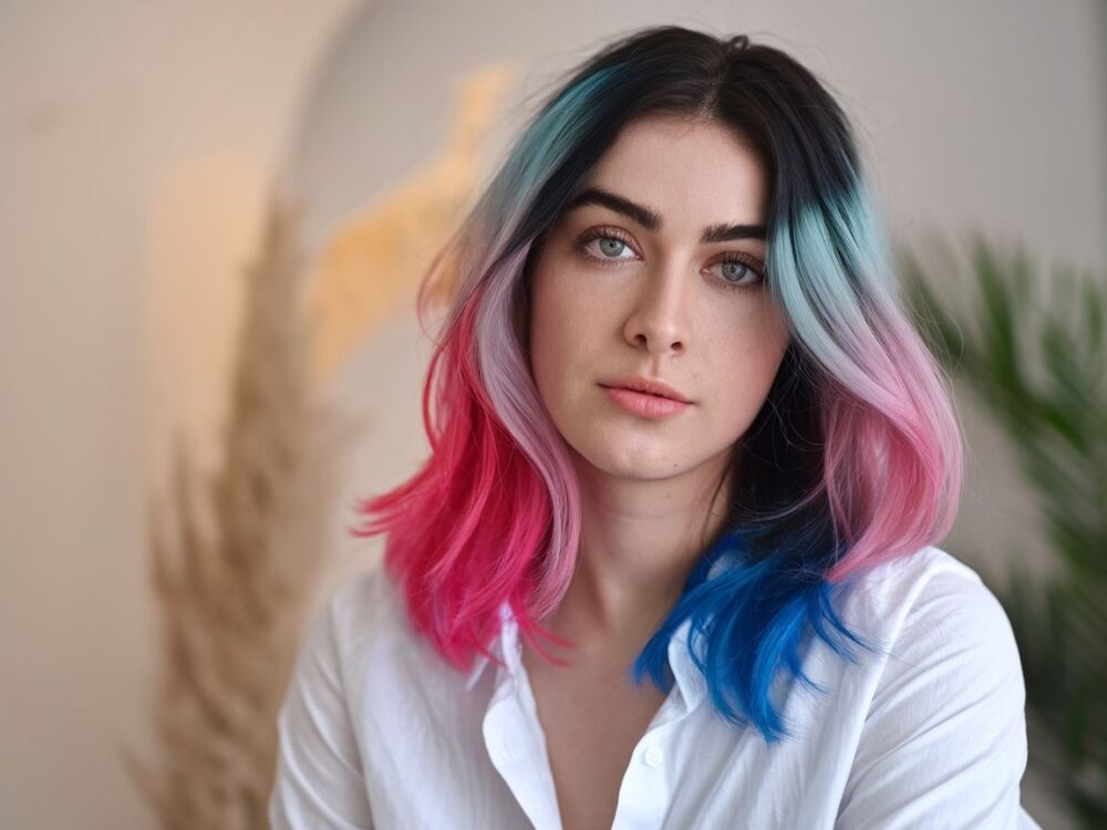 szare oczy i rude włosy