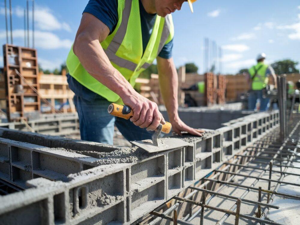 układanie pustaków szalunkowych